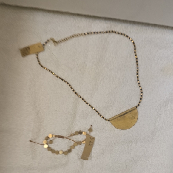 Jewelry - Gold and Black Necklace and Bracelet